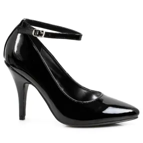 8401 4" Heel B Width Pump W/Ankle Strap.
