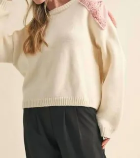 &Merci - Bow Detailed Shoulder Sweater