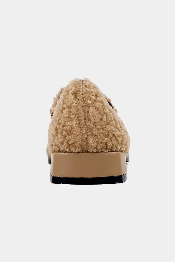 Beige Sherpa Therese Loafers