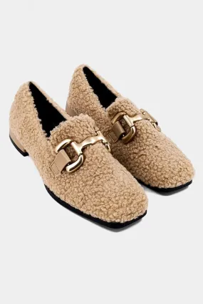 Beige Sherpa Therese Loafers