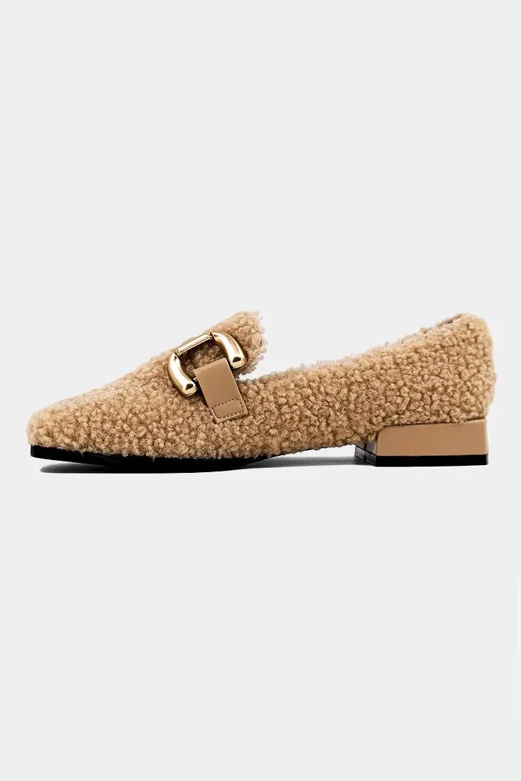 Beige Sherpa Therese Loafers