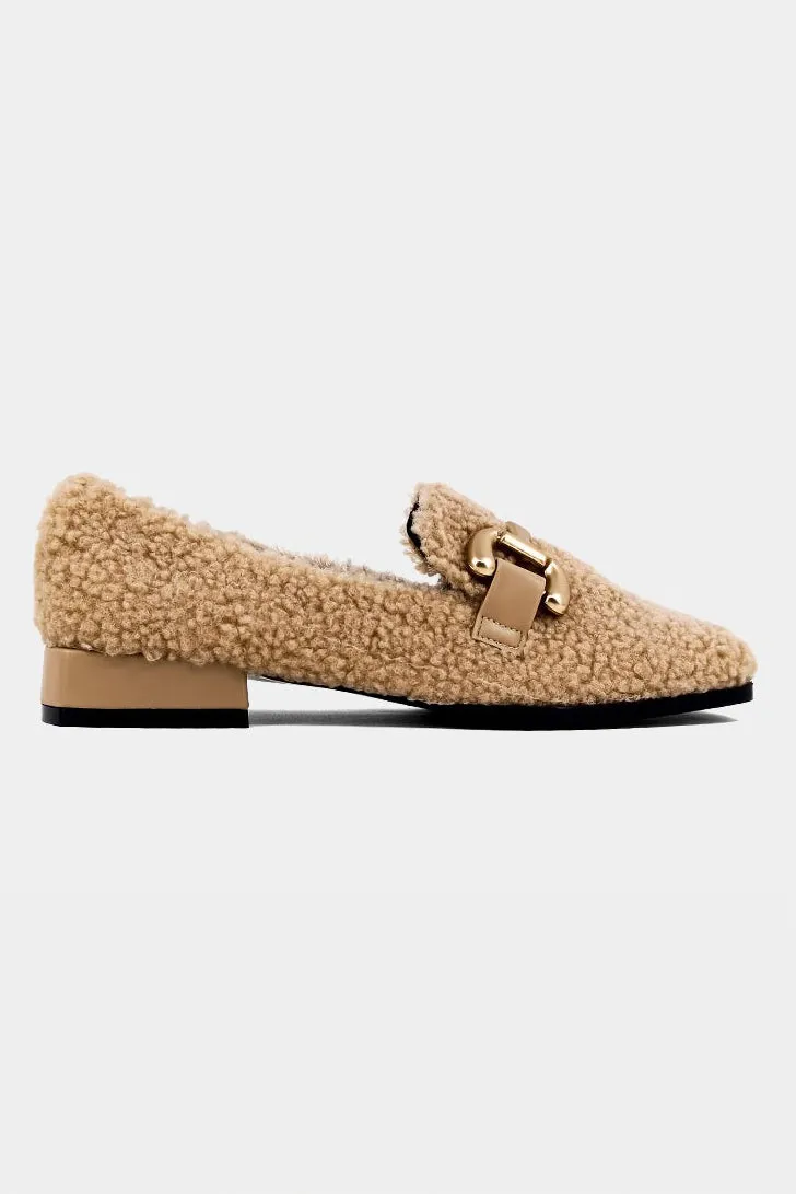 Beige Sherpa Therese Loafers