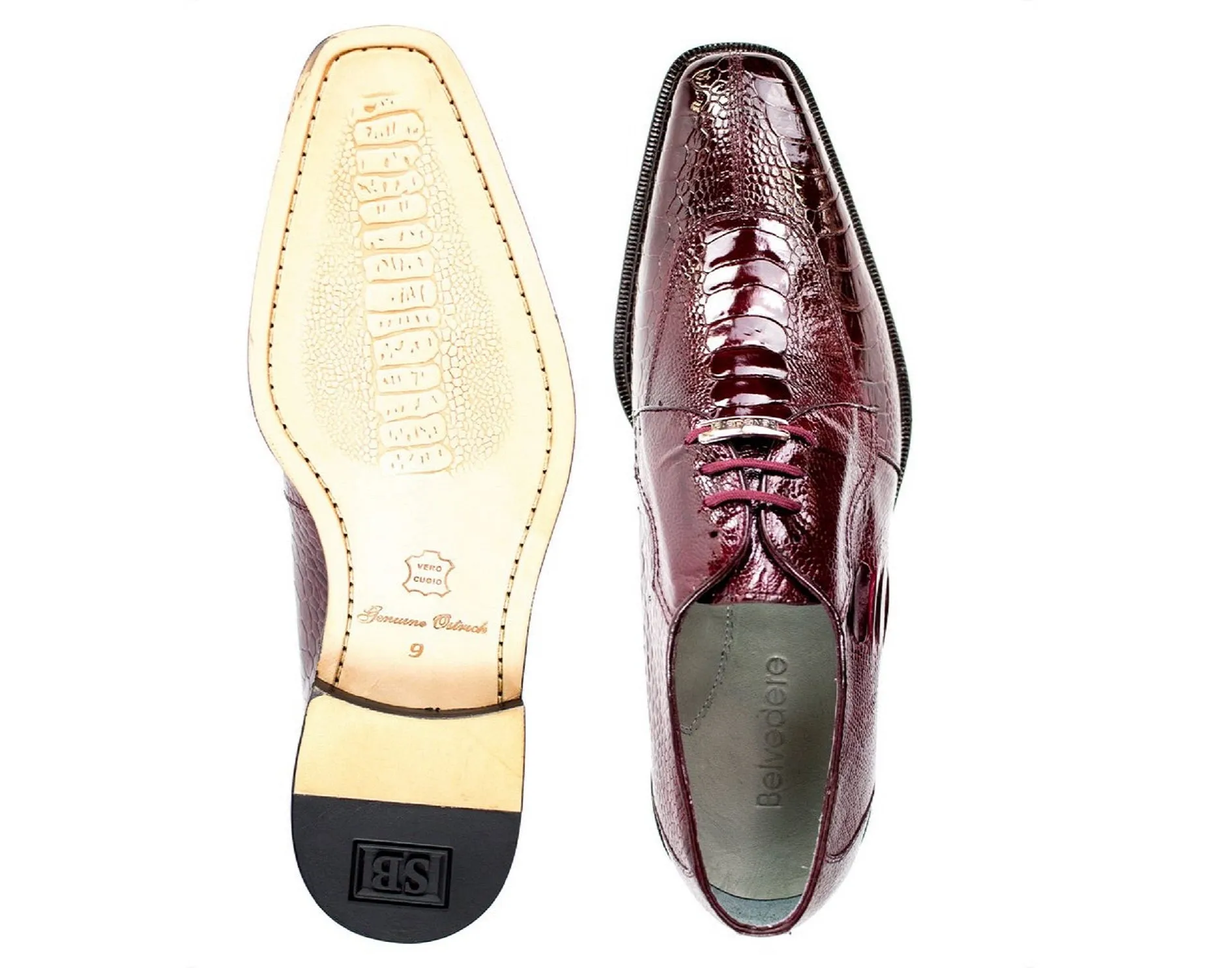 Belvedere Lace Up Men's Shoes Burgundy - Siena 1463