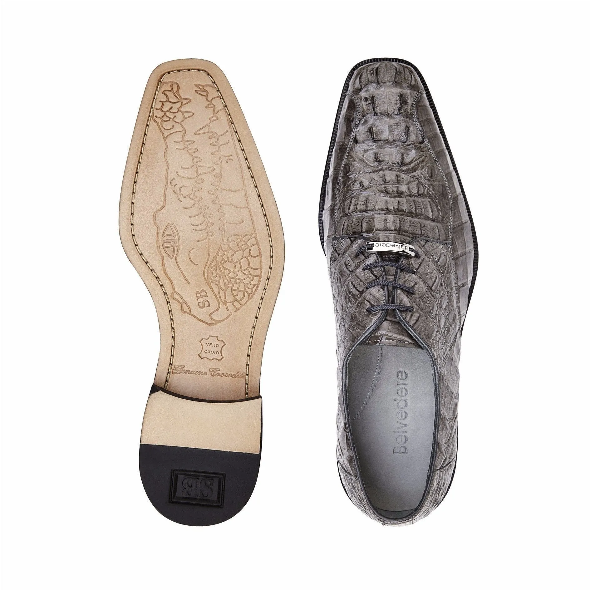Belvedere Lace Up Men's Shoes Grey - Chapo 1465