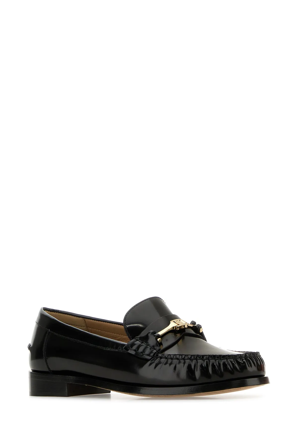 Black leather Harry loafers