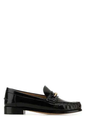 Black leather Harry loafers