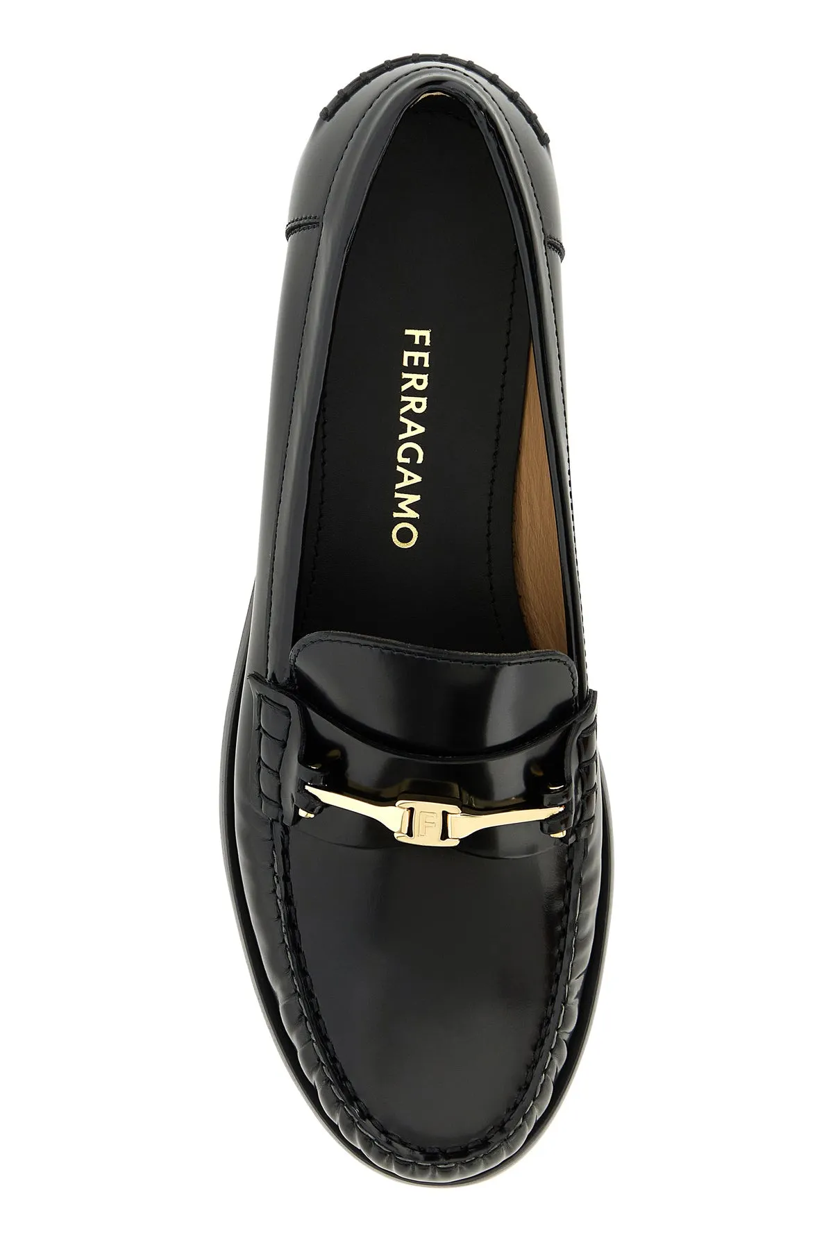 Black leather Harry loafers