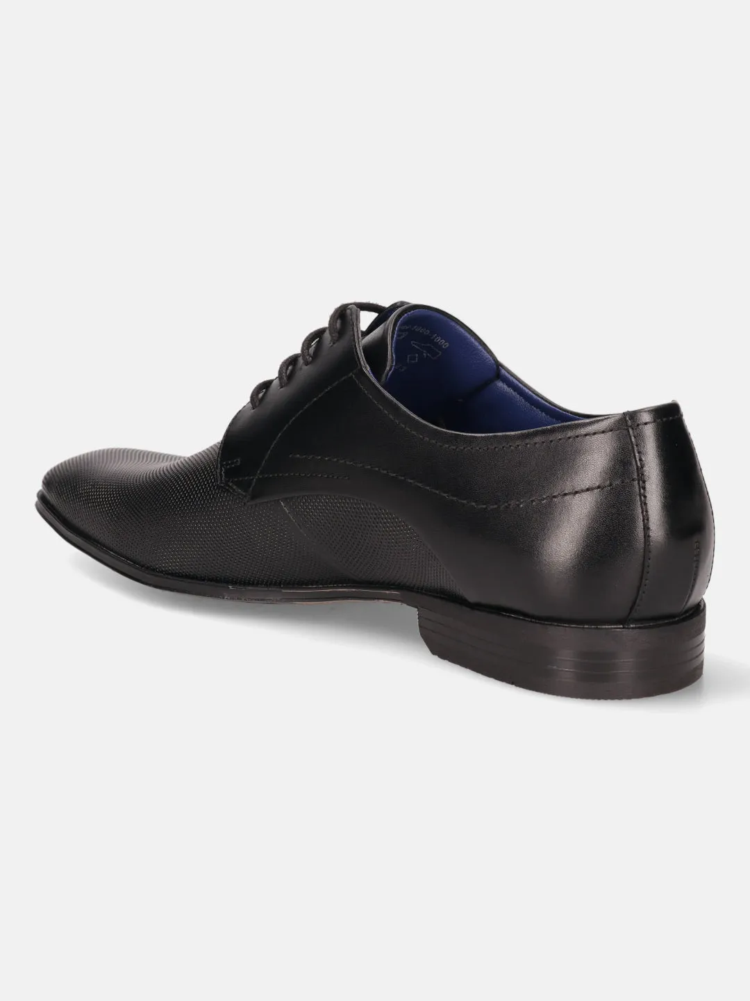 bugatti Black Premium Leather Formal Derby Shoes