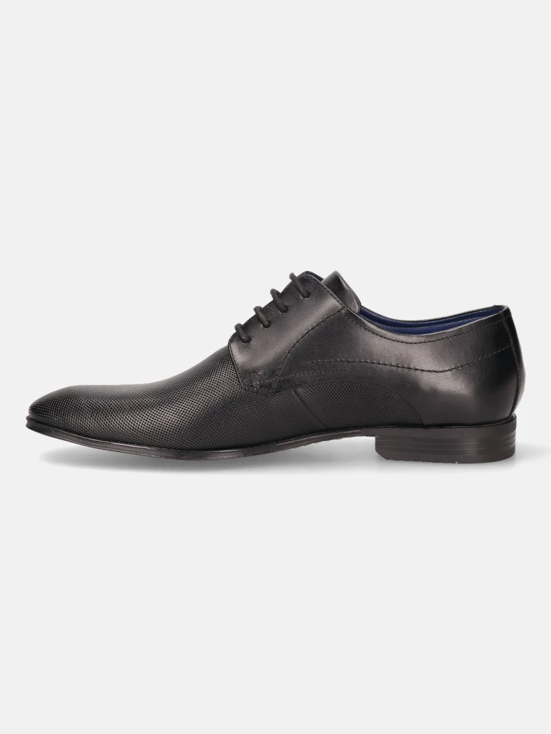 bugatti Black Premium Leather Formal Derby Shoes