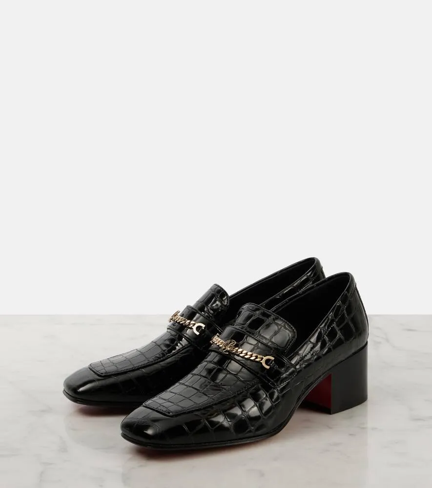 Christian Louboutin MJ Moc croc-effect leather loafers