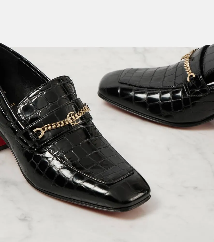 Christian Louboutin MJ Moc croc-effect leather loafers