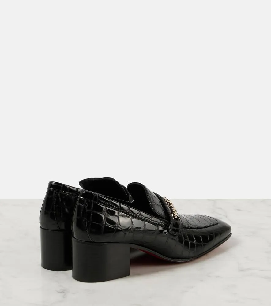Christian Louboutin MJ Moc croc-effect leather loafers
