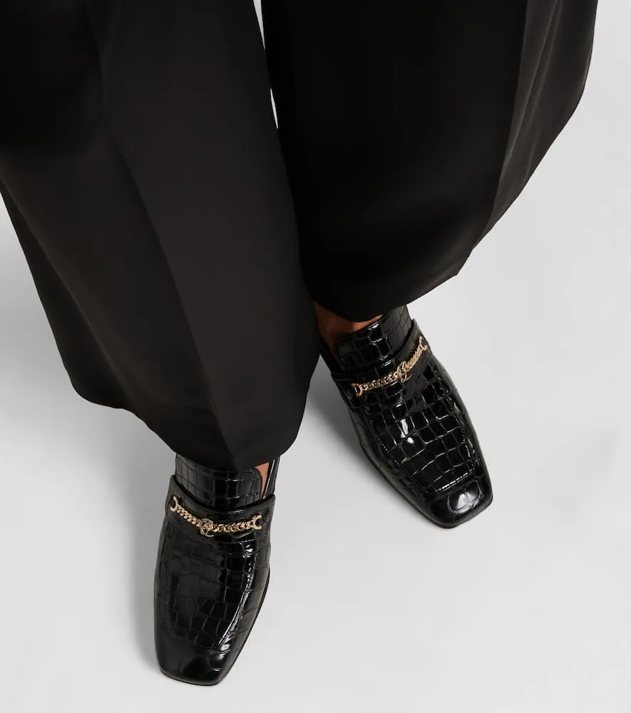 Christian Louboutin MJ Moc croc-effect leather loafers