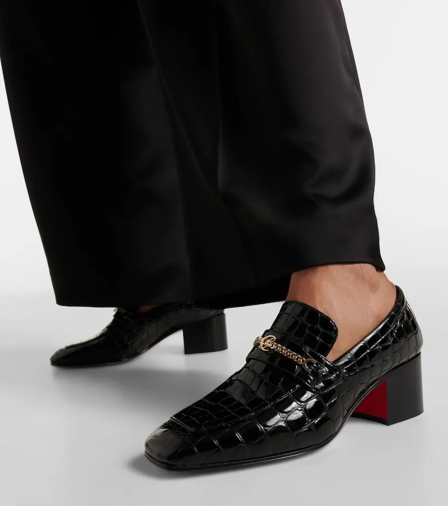 Christian Louboutin MJ Moc croc-effect leather loafers