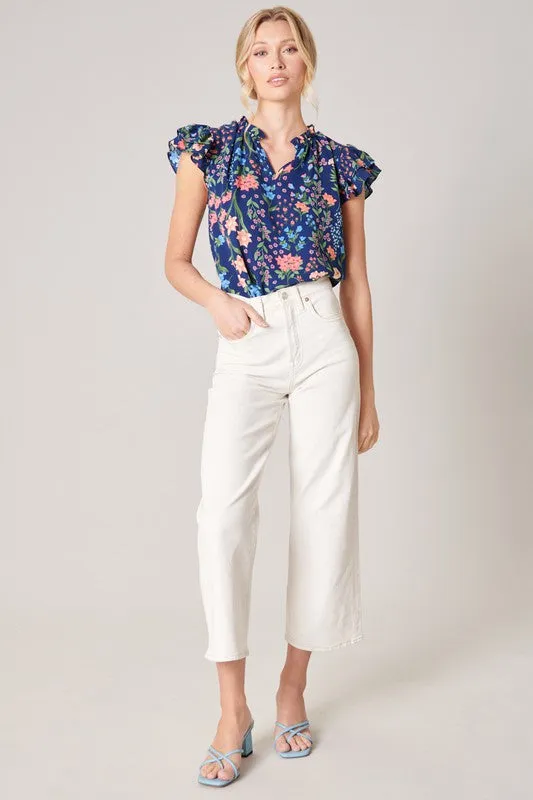 English Countryside Bellissima Ruffle Sleeve Top