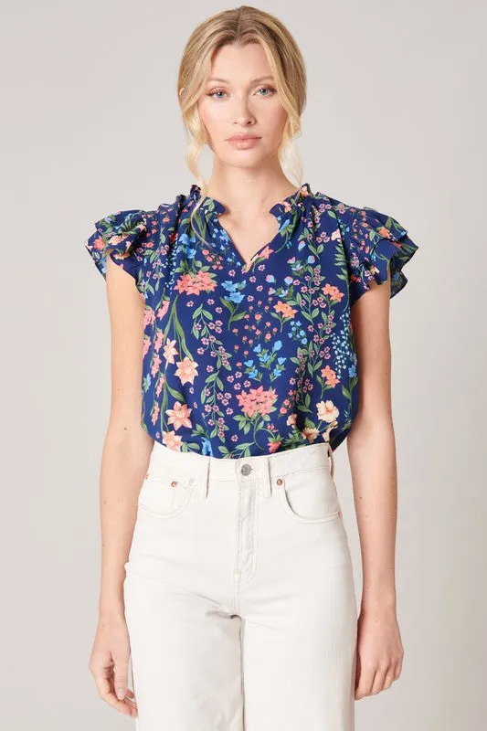 English Countryside Bellissima Ruffle Sleeve Top