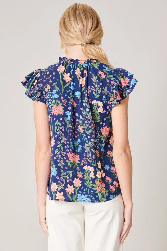 English Countryside Bellissima Ruffle Sleeve Top