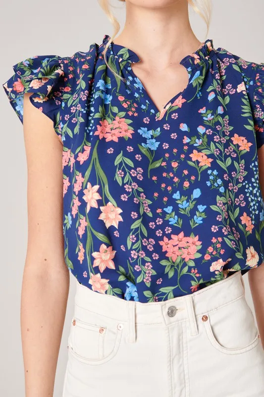 English Countryside Bellissima Ruffle Sleeve Top