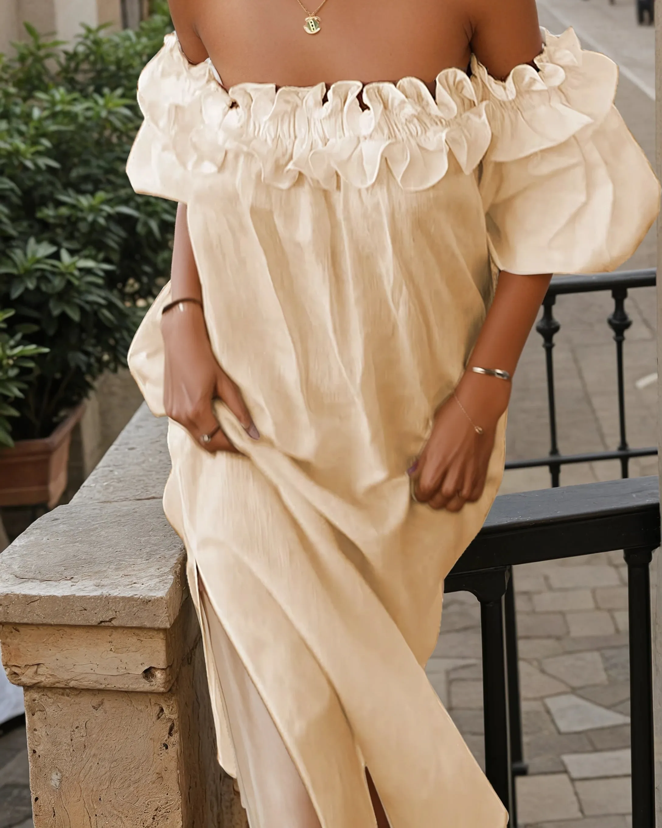Francisca | Elegant Off-Shoulder Summer Dress