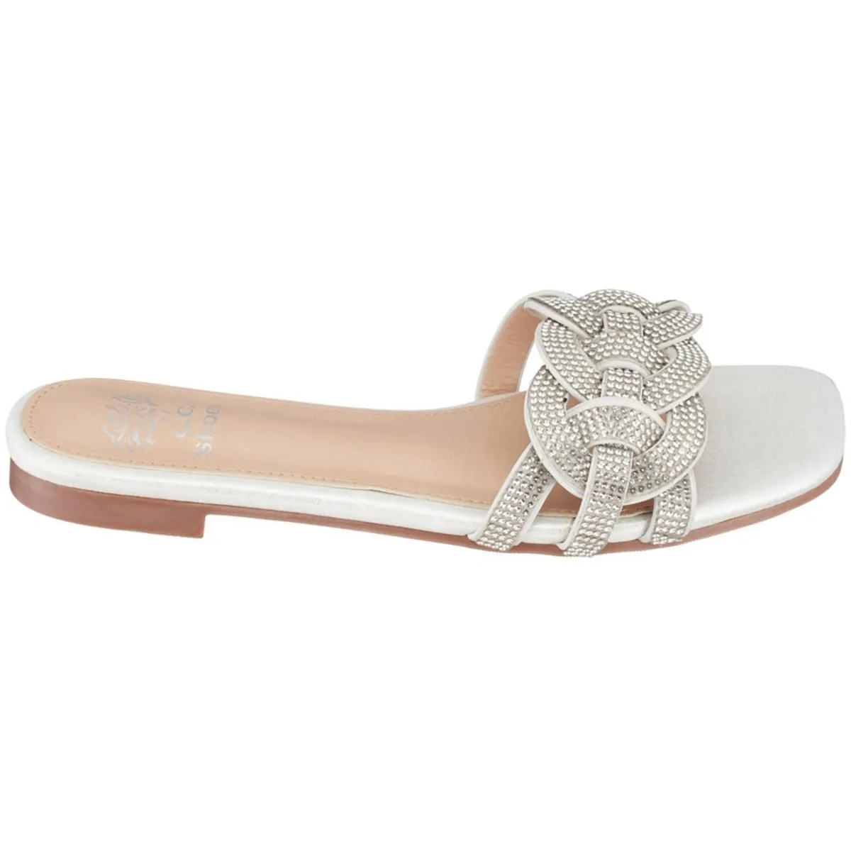 G.C. Shoes Womens DANA Faux Leather Slip On Slide Sandals