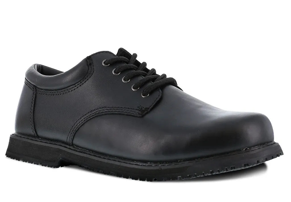 Grabbers Women's Friction Plain Toe Oxford Black