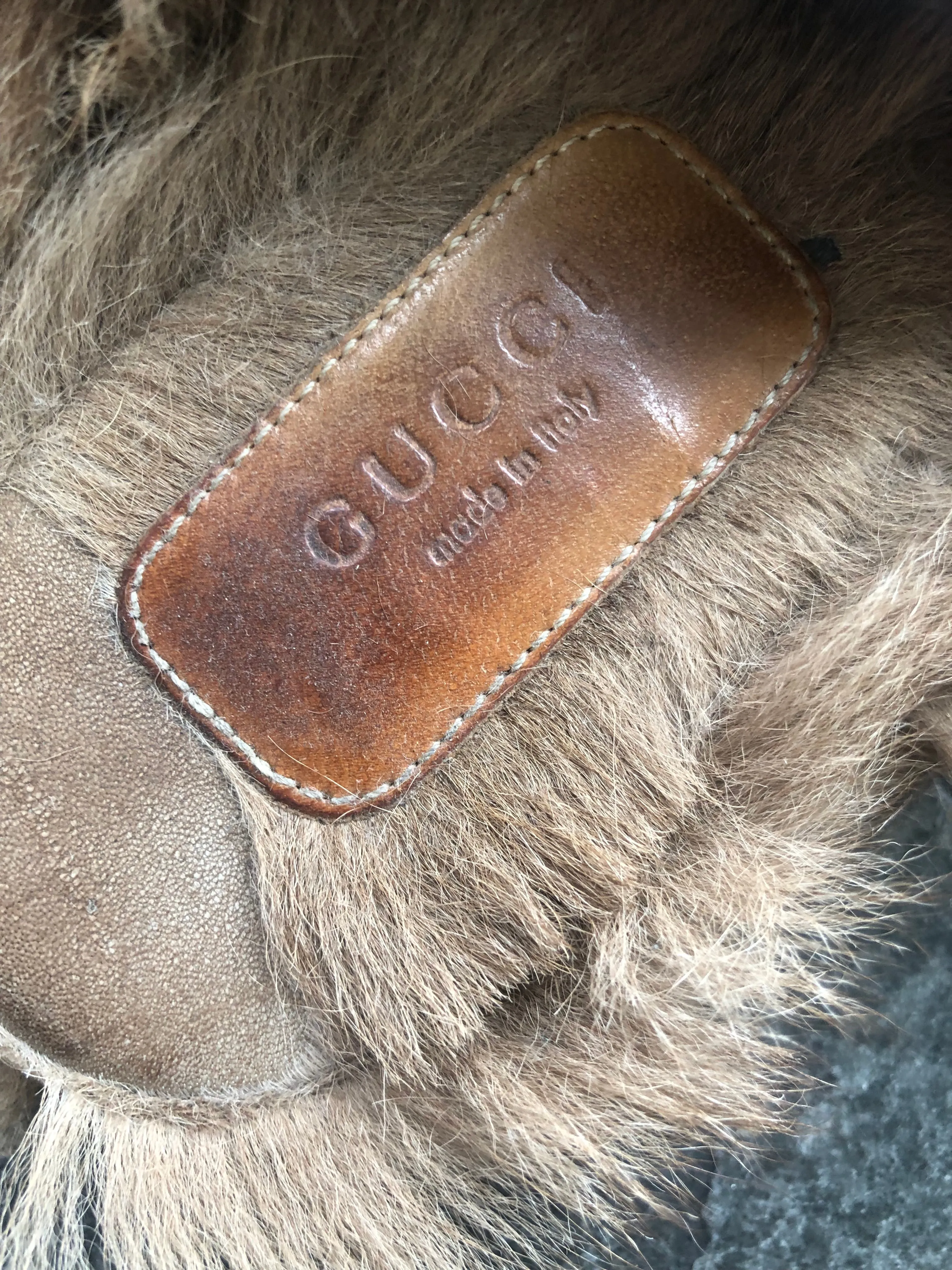 Gucci Princetown Black Fur Slides (as is) Sz 36