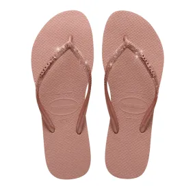 Havaianas Slim Sparkle Flipflops in Croscus Rose Golden