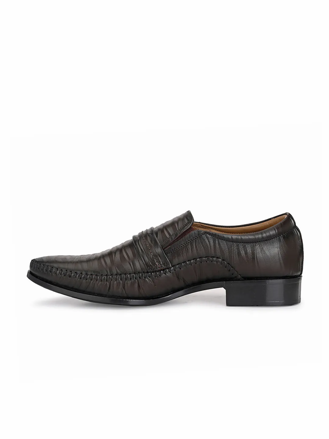 HITZ3201 Men's Brown Leather Formal  Buckle Shoes