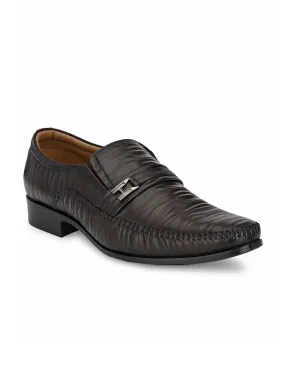 HITZ3201 Men's Brown Leather Formal  Buckle Shoes