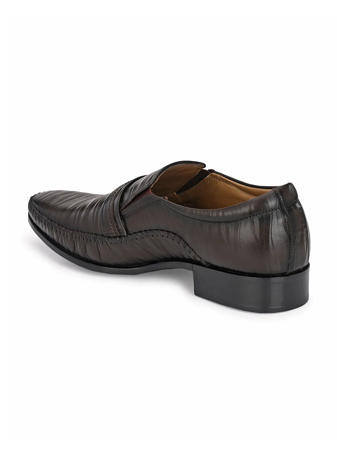 HITZ3201 Men's Brown Leather Formal  Buckle Shoes