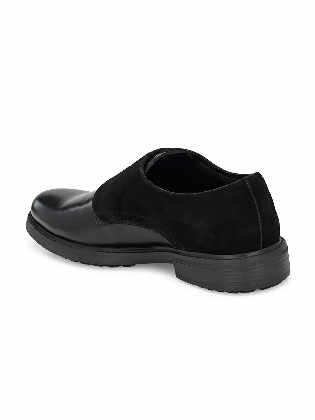 HITZ403 Men's Black Leather Formal  Buckle Shoes
