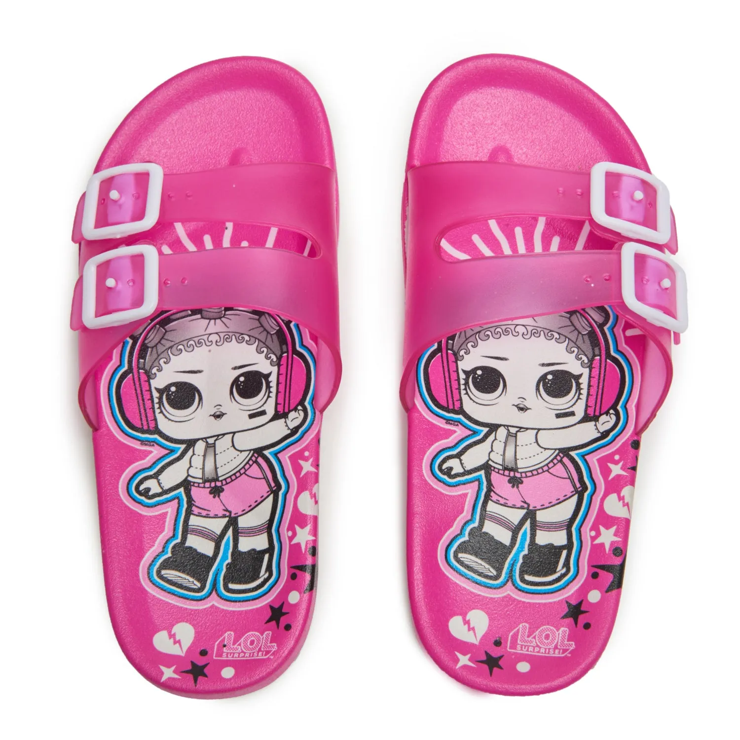 L.O.L. Surprise! Girls 11-3 Double Buckle Slide Sandals