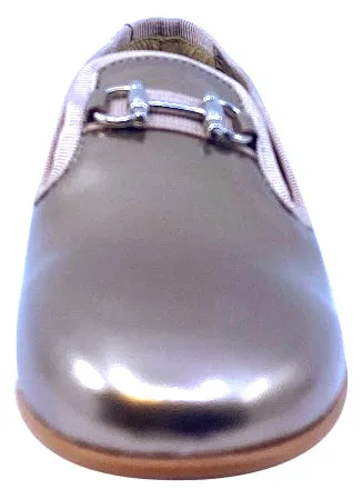 Luccini Girl's SALIX Cuerolite Natural Loafer - Gold