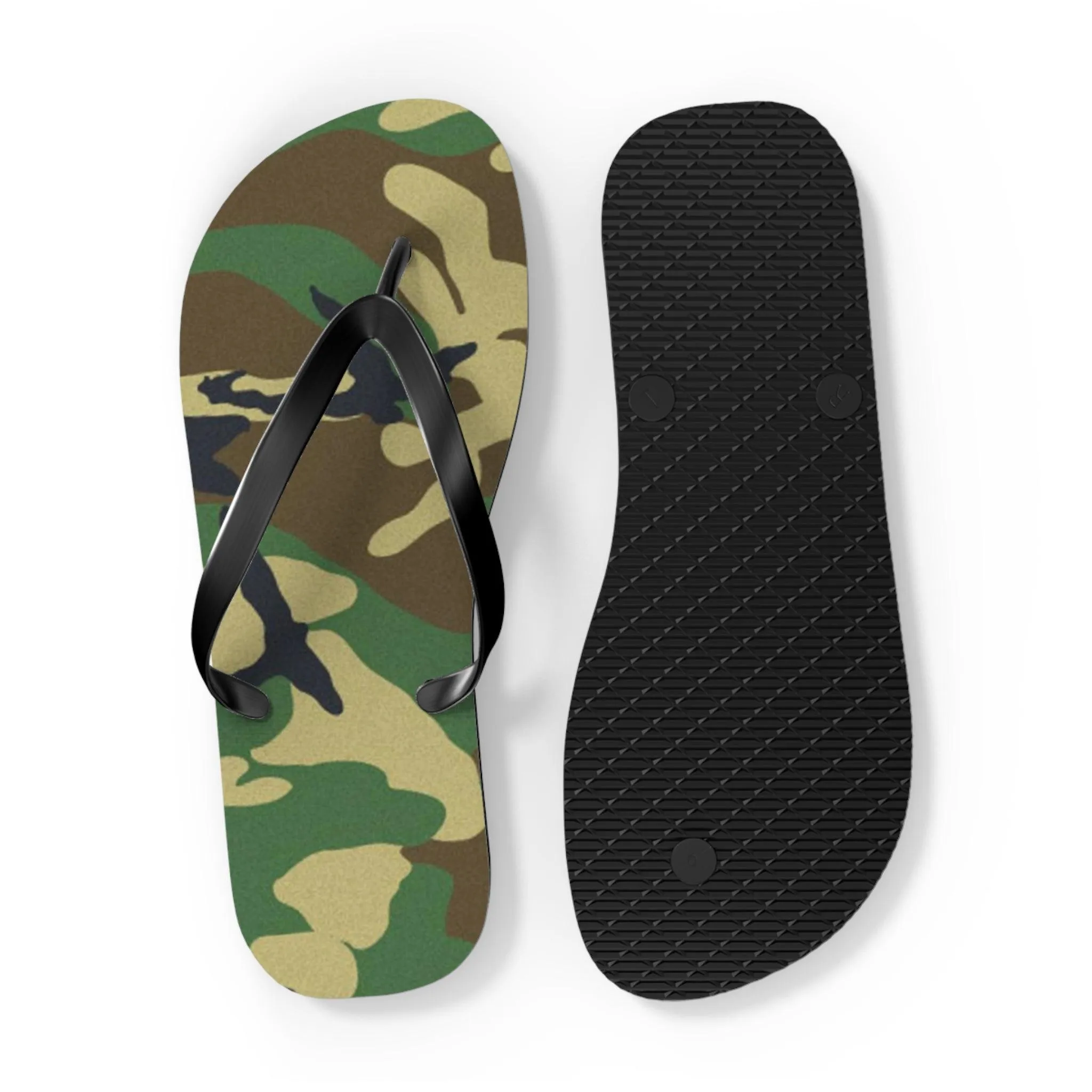Men's Green Camouflage Flip Flops