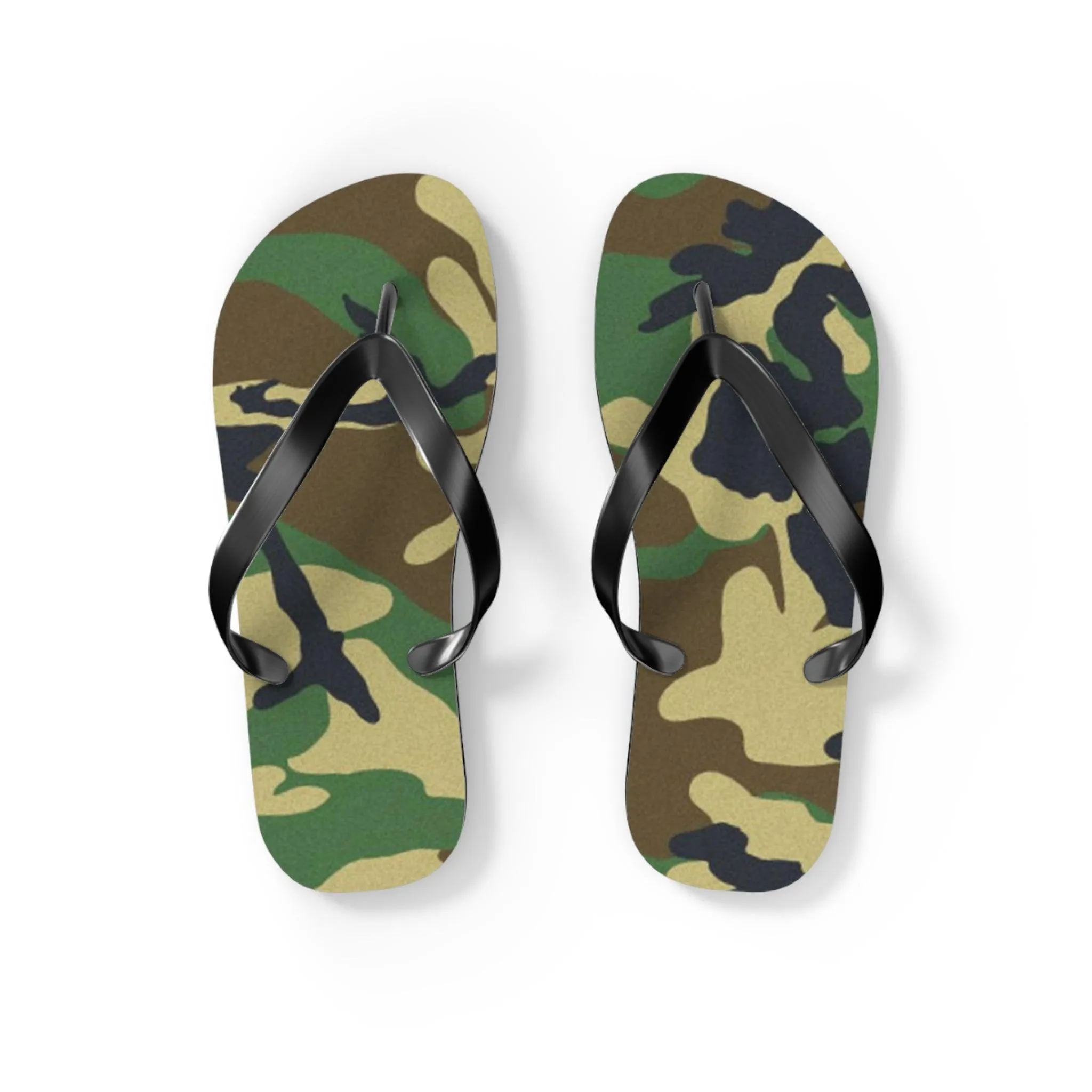 Men's Green Camouflage Flip Flops