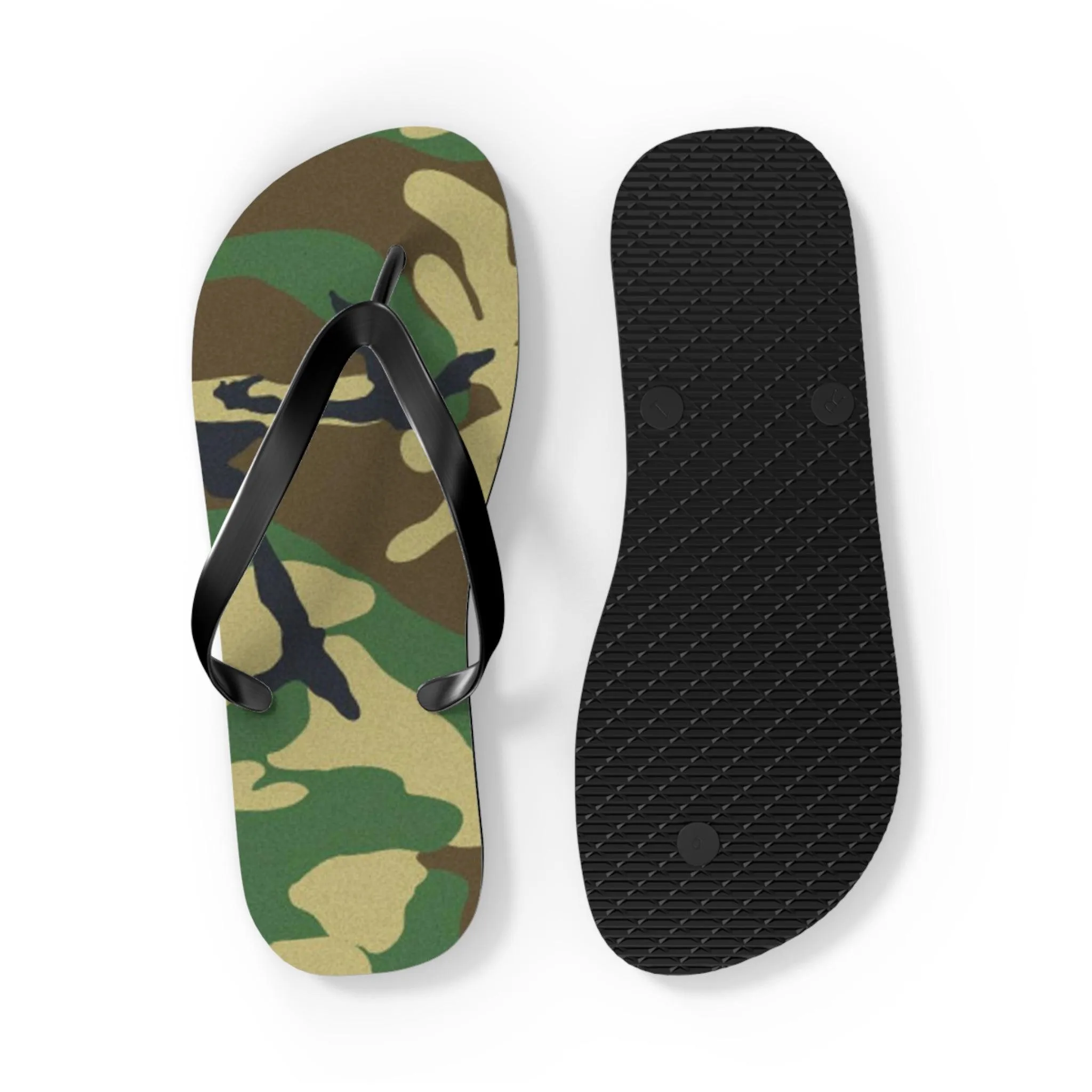 Men's Green Camouflage Flip Flops