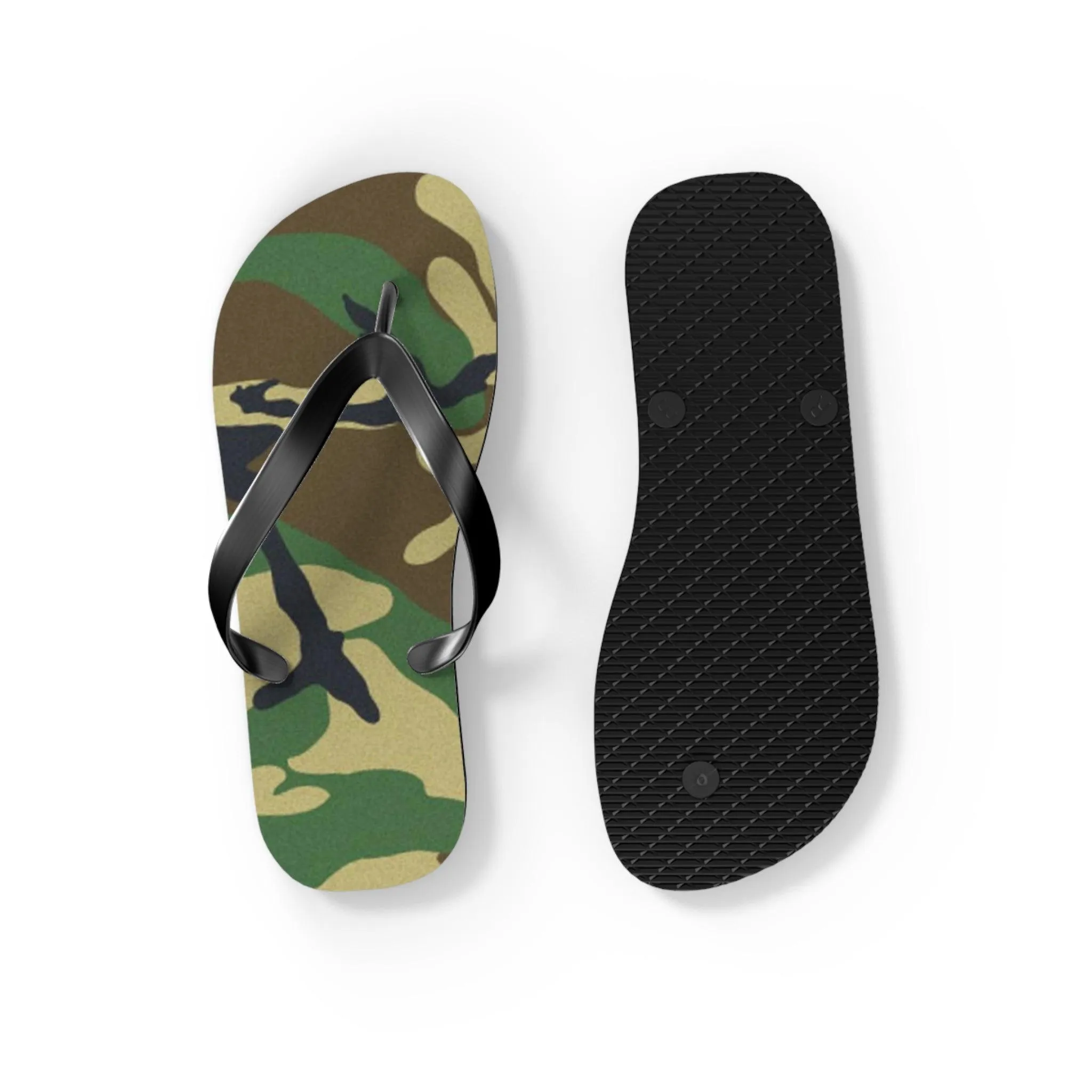 Men's Green Camouflage Flip Flops