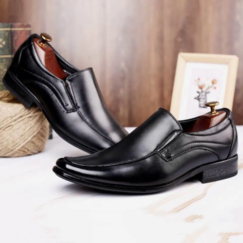 Men's Leather Dress Shoes With Square Toe