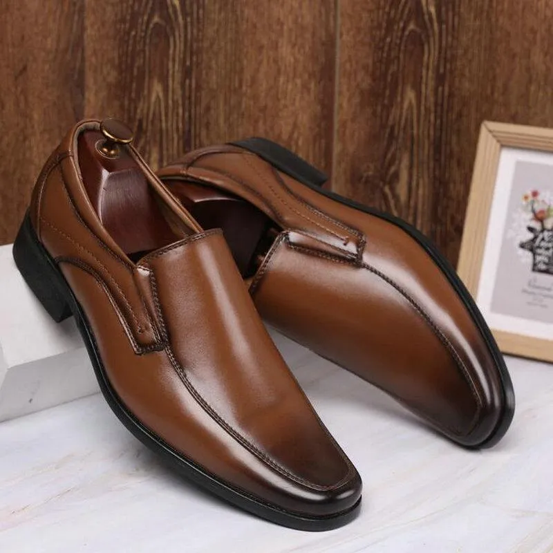 Men's Leather Dress Shoes With Square Toe