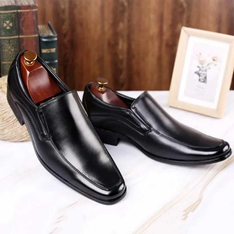 Men's Leather Dress Shoes With Square Toe