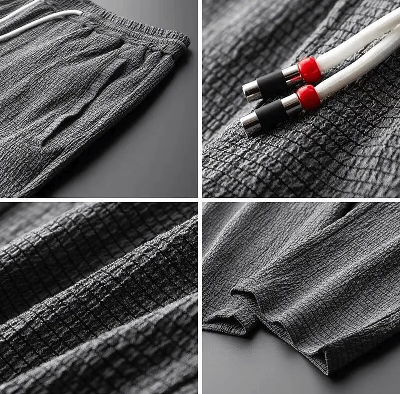 Men's Relaxed-Fit Loungewear Set: Cotton Linen Blend
