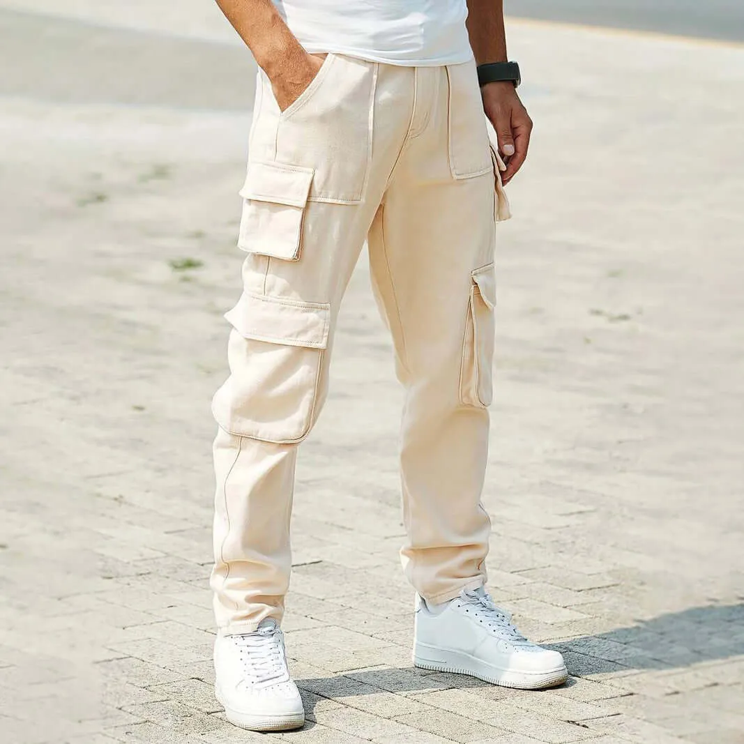 Men's Relaxed Fit Multi-Pocket Cargo Trousers