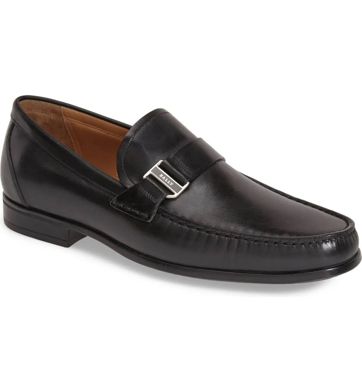 NEW Bally Tedor Men's Black Leather Moccassin Loafers US 9 MSRP $460
