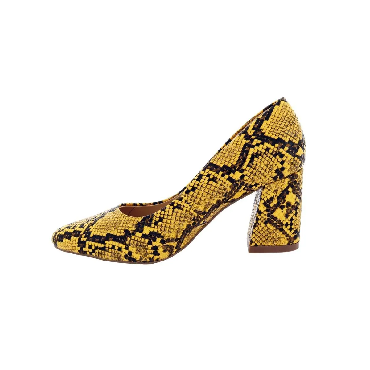 Penny Loves Kenny Venus Women Pump Slip-on Shoes In Yellow Faux Snake