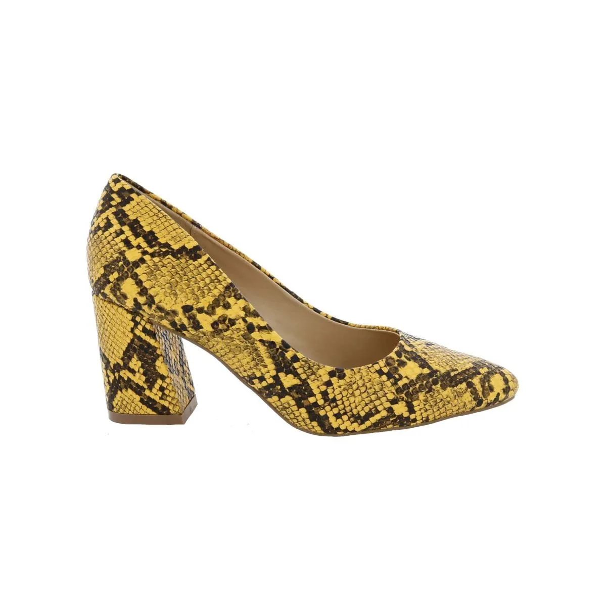 Penny Loves Kenny Venus Women Pump Slip-on Shoes In Yellow Faux Snake