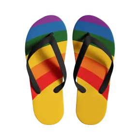 Personalized Pride Moon Flip Flop, Custom LGBTQ  Rainbow Moon Slippers, Stylish Unisex Flip Flop