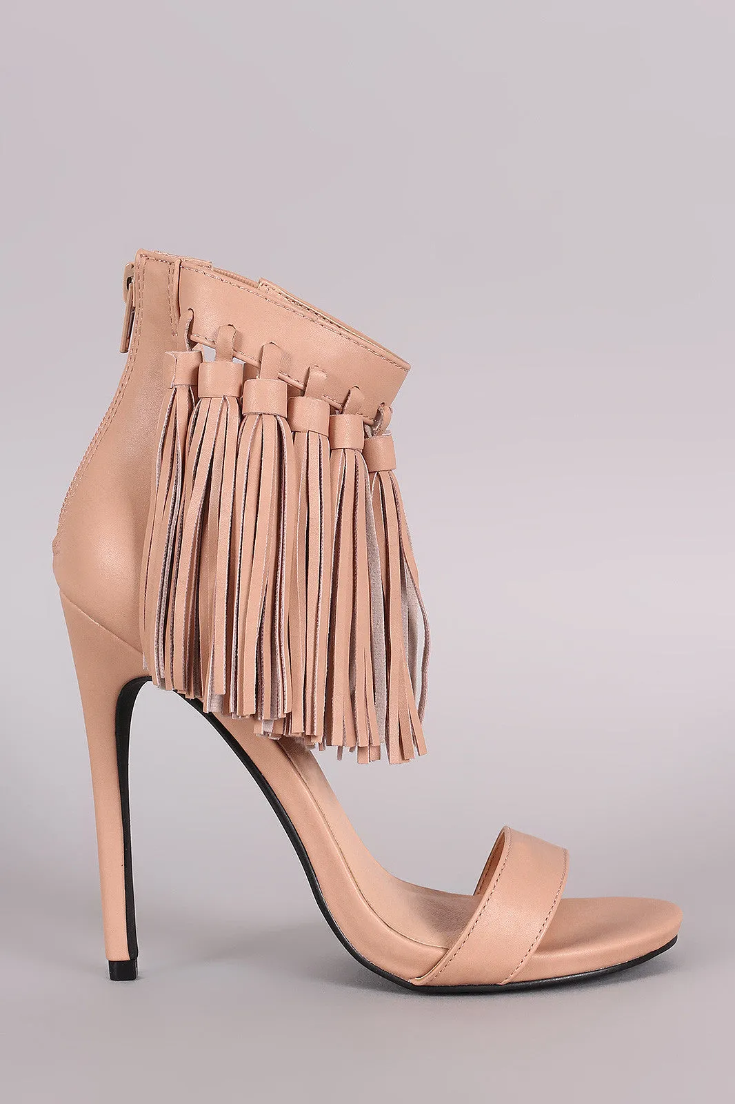 Privileged Tassel Ankle Cuff Stiletto Heel