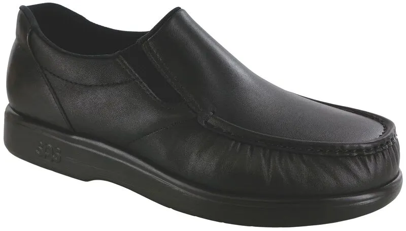 SAS Side Gore Slip On Loafer Black Smooth