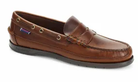 Sebago Men's Sloop 70002B0 Waxed Leather Loafer Deck Shoes Brown Gum