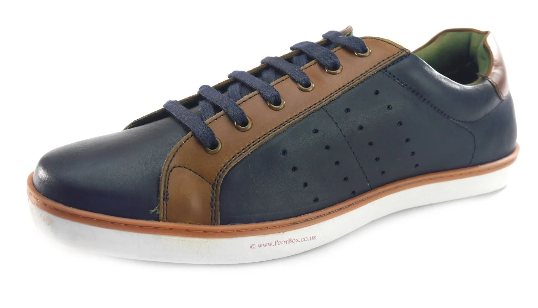 Silver Street Gower Casual Leather Lace Up Trainers Mens Shoes